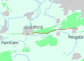 map reigate guildford