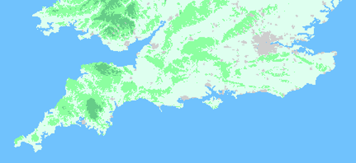relief map of southern england